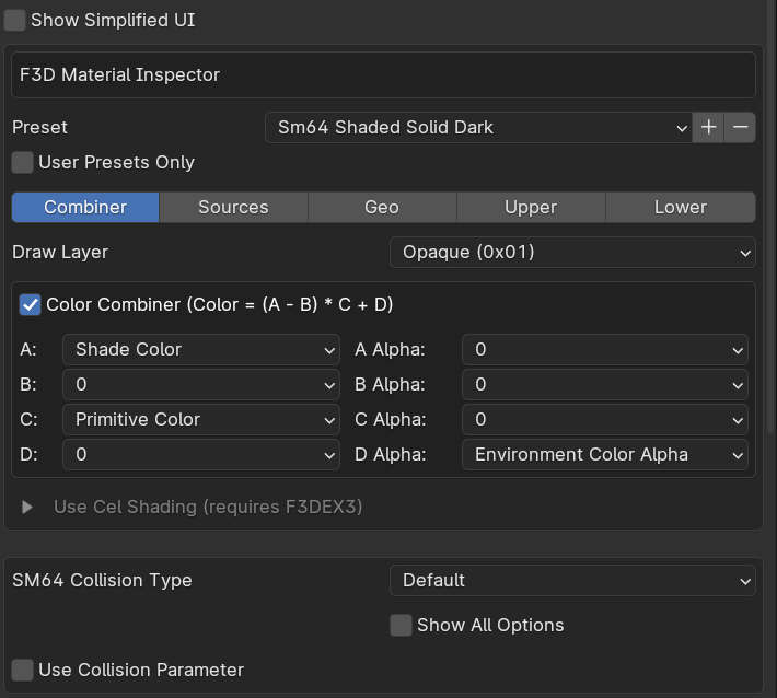 F3D Shaded Solid Dark Combiner Tab