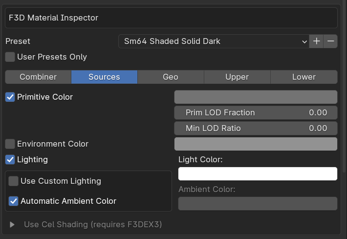F3D Shaded Solid DarkSource Tab